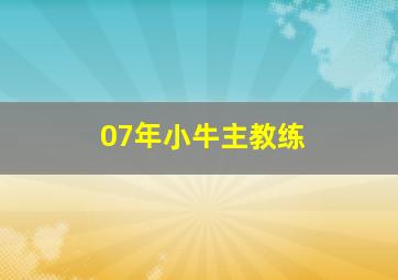 07年小牛主教练