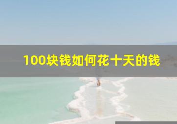 100块钱如何花十天的钱