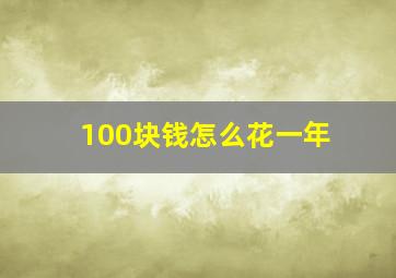 100块钱怎么花一年