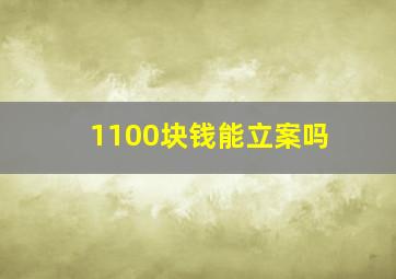 1100块钱能立案吗