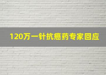 120万一针抗癌药专家回应