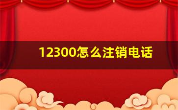 12300怎么注销电话