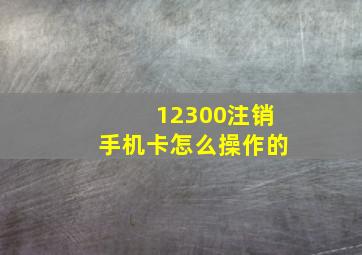 12300注销手机卡怎么操作的