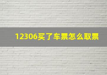 12306买了车票怎么取票