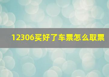 12306买好了车票怎么取票