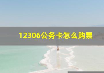 12306公务卡怎么购票