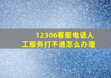 12306客服电话人工服务打不通怎么办理