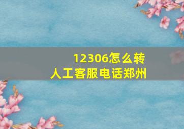 12306怎么转人工客服电话郑州