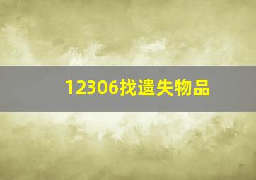 12306找遗失物品