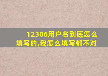 12306用户名到底怎么填写的,我怎么填写都不对