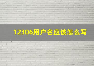 12306用户名应该怎么写