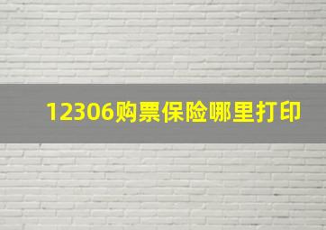 12306购票保险哪里打印