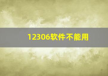 12306软件不能用