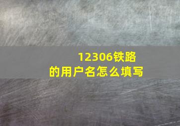 12306铁路的用户名怎么填写