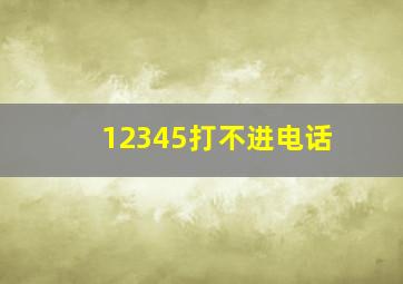 12345打不进电话