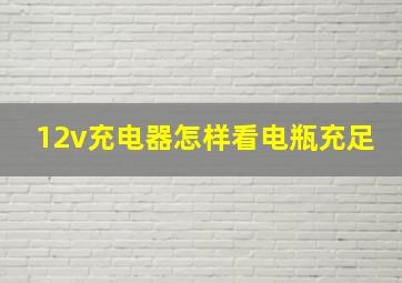 12v充电器怎样看电瓶充足