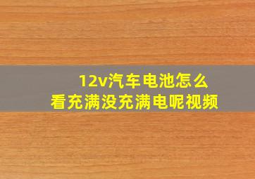 12v汽车电池怎么看充满没充满电呢视频