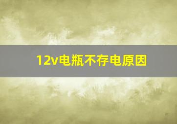 12v电瓶不存电原因