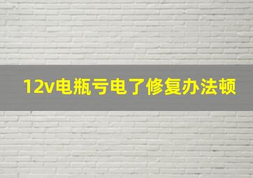 12v电瓶亏电了修复办法顿