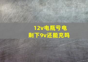 12v电瓶亏电剩下9v还能充吗