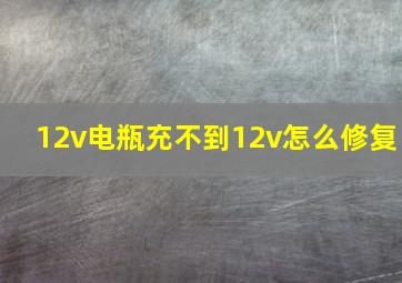 12v电瓶充不到12v怎么修复