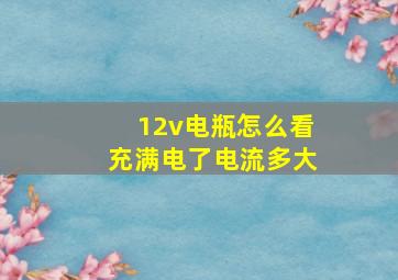 12v电瓶怎么看充满电了电流多大