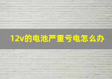 12v的电池严重亏电怎么办