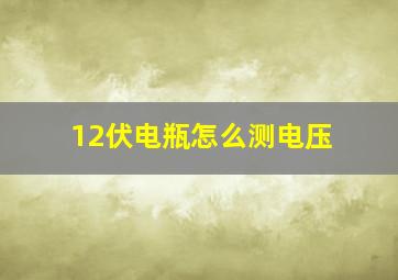 12伏电瓶怎么测电压