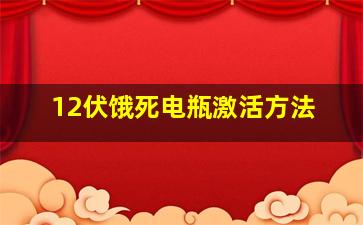 12伏饿死电瓶激活方法