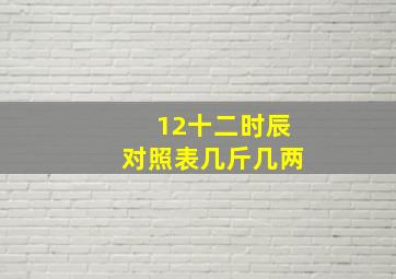 12十二时辰对照表几斤几两