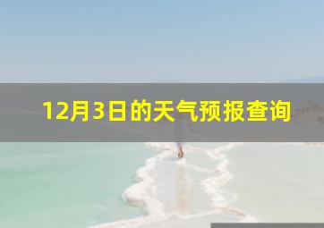 12月3日的天气预报查询