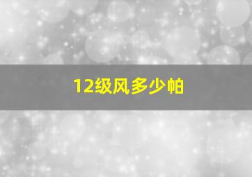 12级风多少帕