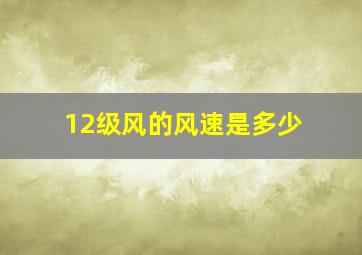 12级风的风速是多少