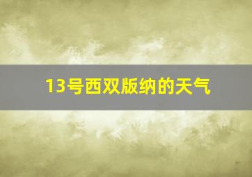 13号西双版纳的天气