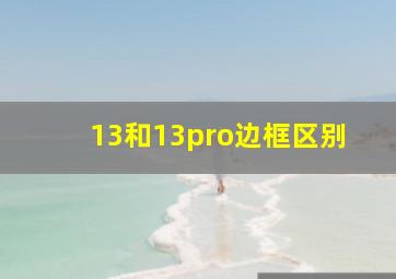 13和13pro边框区别