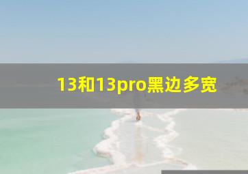 13和13pro黑边多宽