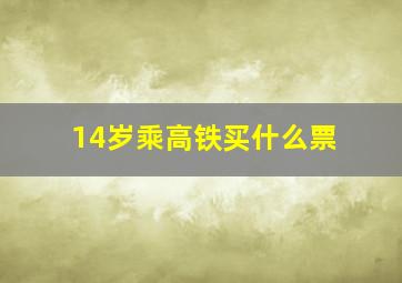 14岁乘高铁买什么票