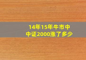 14年15年牛市中中证2000涨了多少