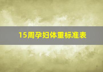 15周孕妇体重标准表