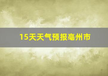 15天天气预报亳州市