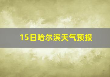 15日哈尔滨天气预报