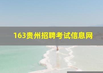 163贵州招聘考试信息网