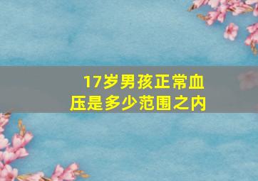 17岁男孩正常血压是多少范围之内