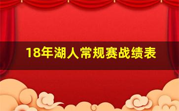 18年湖人常规赛战绩表