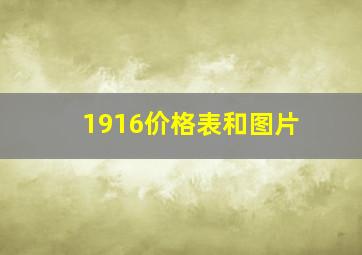 1916价格表和图片