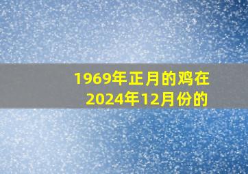 1969年正月的鸡在2024年12月份的