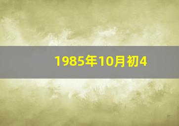 1985年10月初4