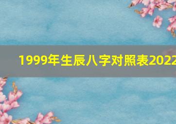 1999年生辰八字对照表2022