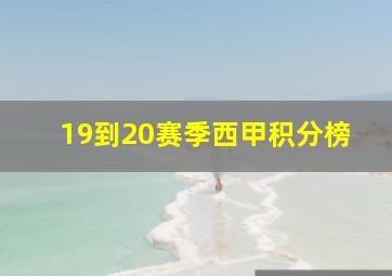 19到20赛季西甲积分榜