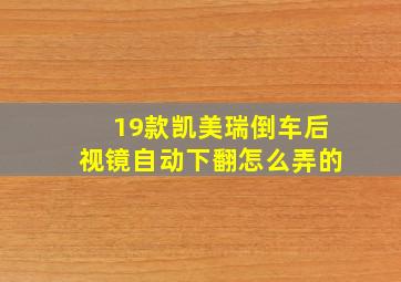 19款凯美瑞倒车后视镜自动下翻怎么弄的